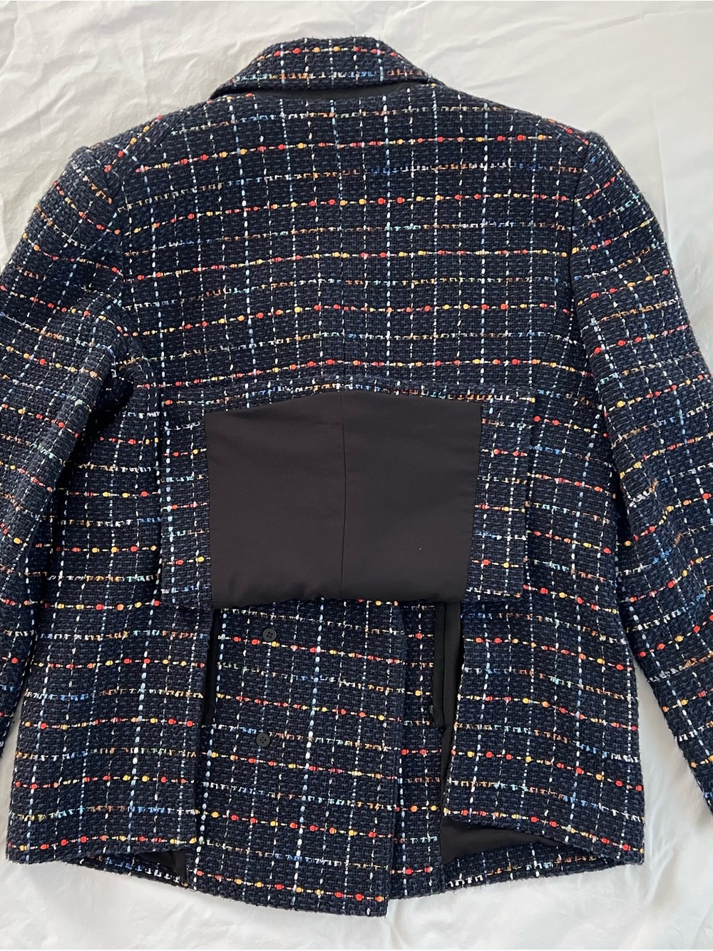 Veronica Beard Rumer Dickey Jacket in navy multi tweed. - Picture 9 of 11